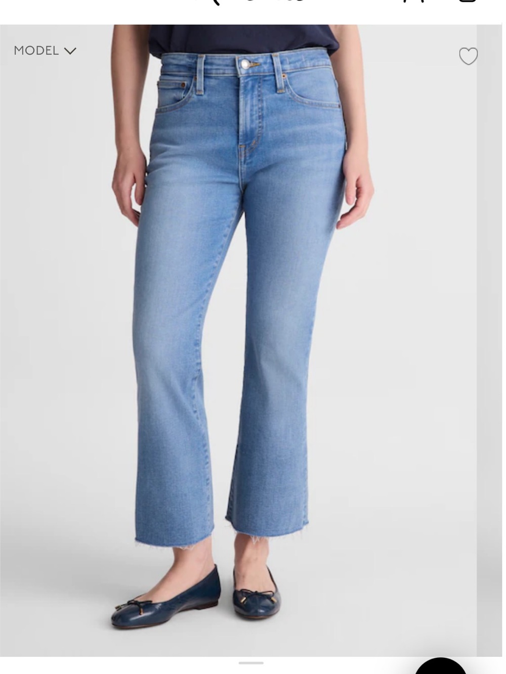 Madewell Light Blue Flare Crop Jeans
